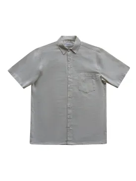 White Wash Union Short Sleeve Linen Shirt