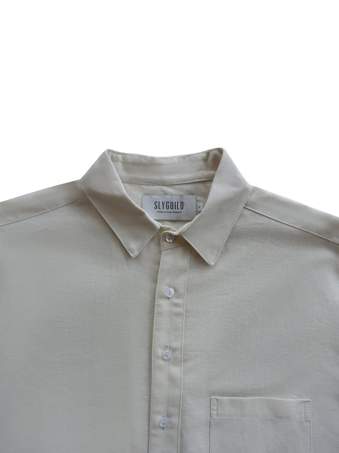 White Wash Union Short Sleeve Linen Shirt
