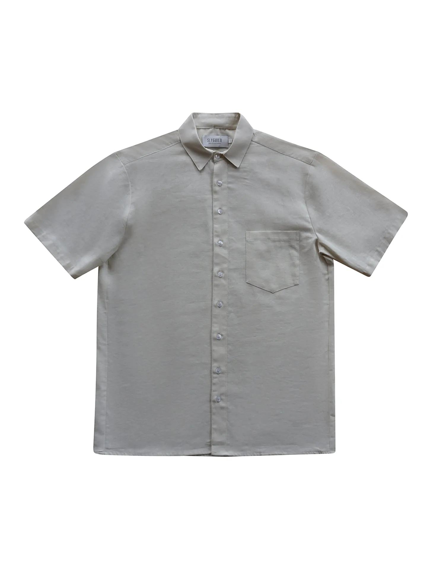 White Wash Union Short Sleeve Linen Shirt